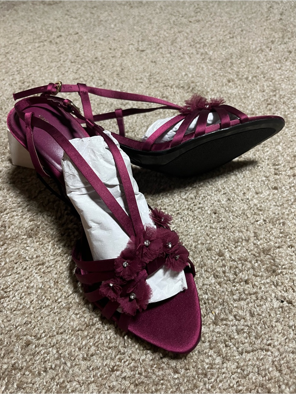 Zara Fuchsia Floral Strappy Heels